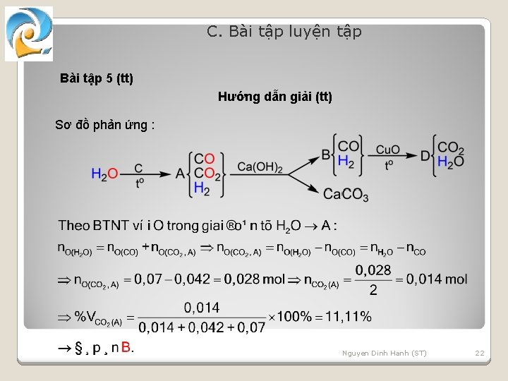 C. Bài tập luyện tập Bài tập 5 (tt) Hướng dẫn giải (tt) Sơ