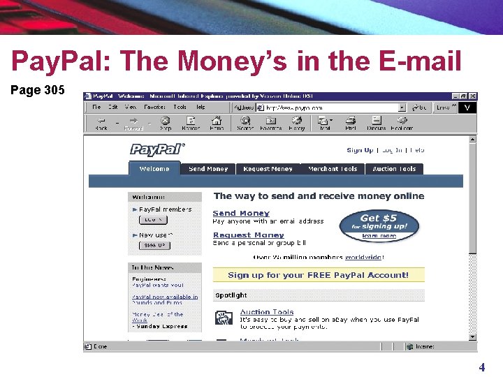 Pay. Pal: The Money’s in the E-mail Page 305 4 