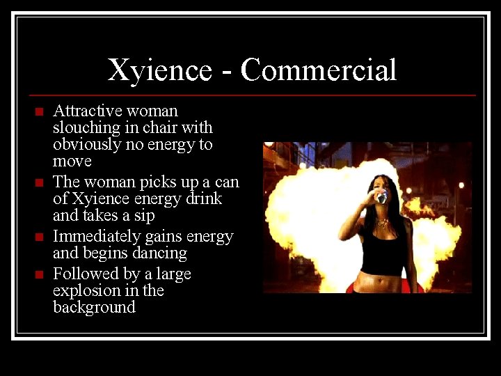 Xyience - Commercial n n Attractive woman slouching in chair with obviously no energy