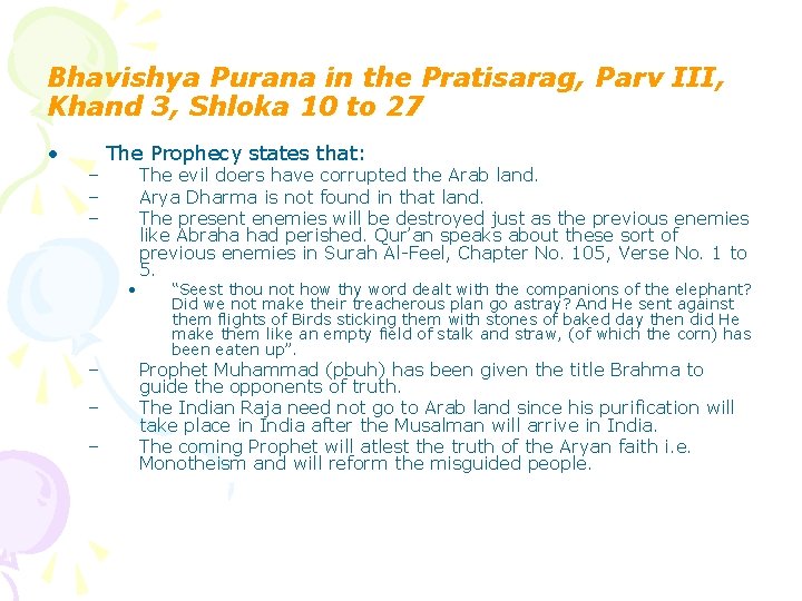 Bhavishya Purana in the Pratisarag, Parv III, Khand 3, Shloka 10 to 27 • Bhavishya Purana in the Pratisarag, Parv III, Khand 3, Shloka 10 to 27 •