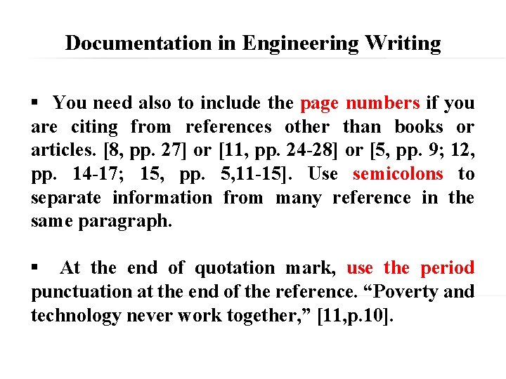 Documentation in Engineering Writing § You need also to include the page numbers if