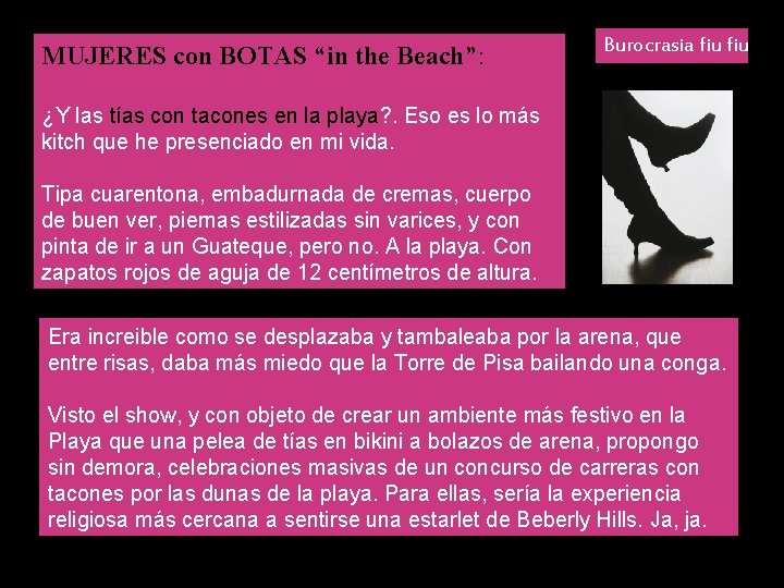 MUJERES con BOTAS “in the Beach”: Burocrasia fiu ¿Y las tías con tacones en