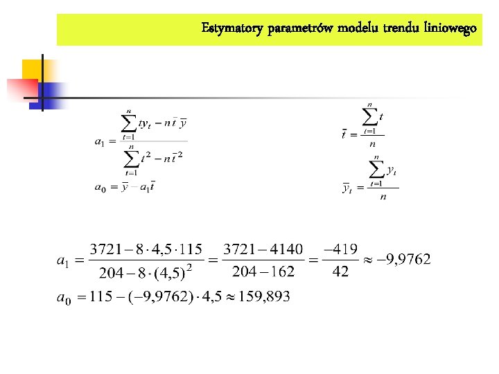 Estymatory parametrów modelu trendu liniowego 