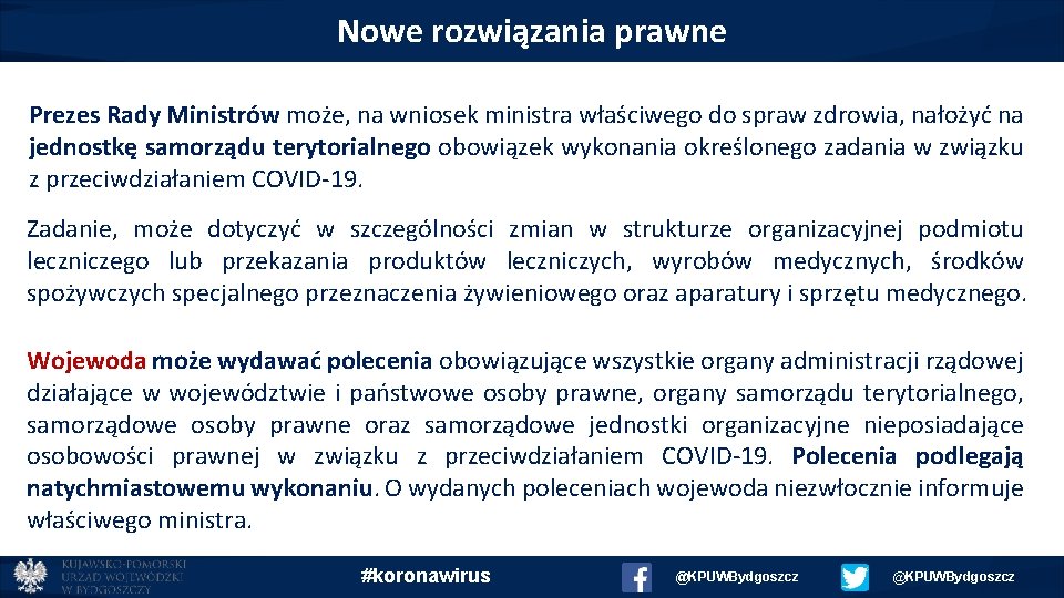 Nowe rozwiązania prawne Prezes Rady Ministrów może, na wniosek ministra właściwego do spraw zdrowia,