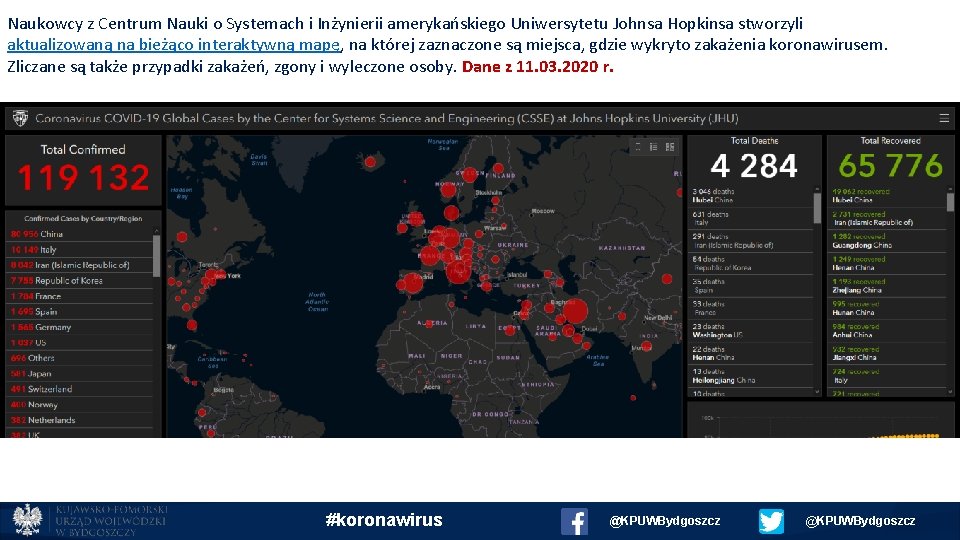 Naukowcy z Centrum Nauki o Systemach i Inżynierii amerykańskiego Uniwersytetu Johnsa Hopkinsa stworzyli aktualizowaną