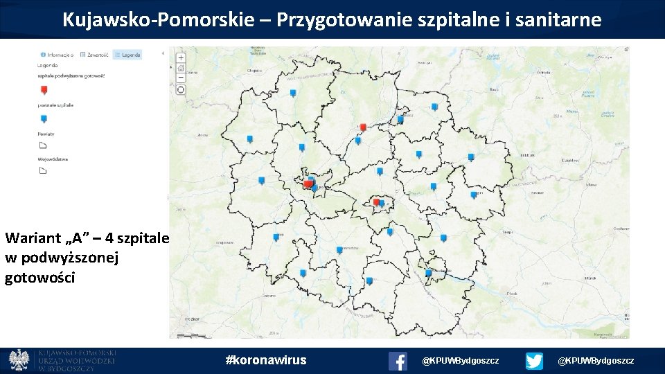 Kujawsko-Pomorskie – Przygotowanie szpitalne i sanitarne Wariant „A” – 4 szpitale w podwyższonej gotowości