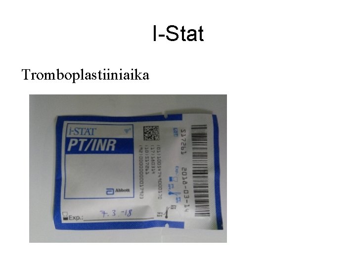 I-Stat Tromboplastiiniaika 