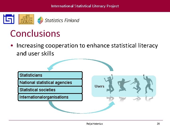 International Statistical Literacy Project Conclusions • Increasing cooperation to enhance statistical literacy and user