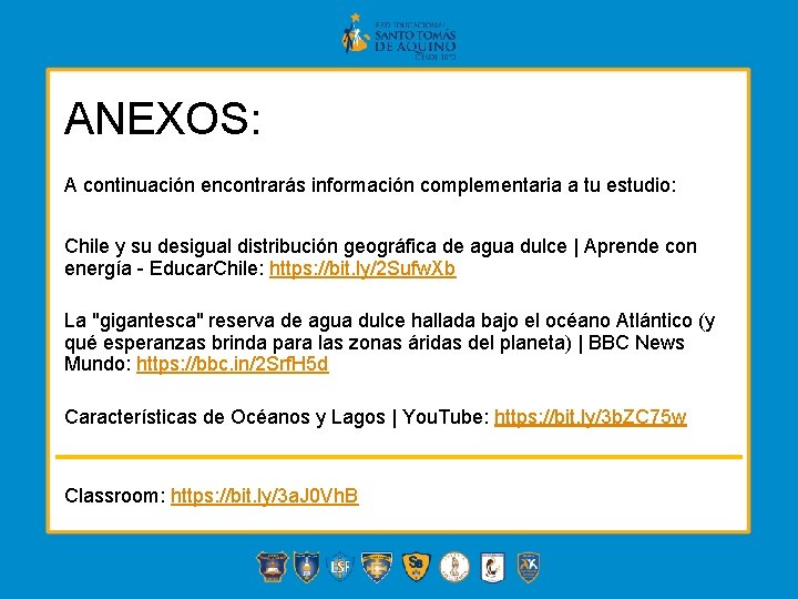 ANEXOS: A continuación encontrarás información complementaria a tu estudio: Chile y su desigual distribución