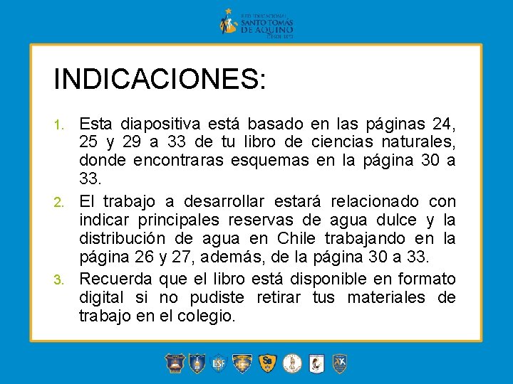 INDICACIONES: 1. 2. 3. Esta diapositiva está basado en las páginas 24, 25 y