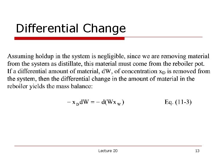 Differential Change Lecture 20 13 