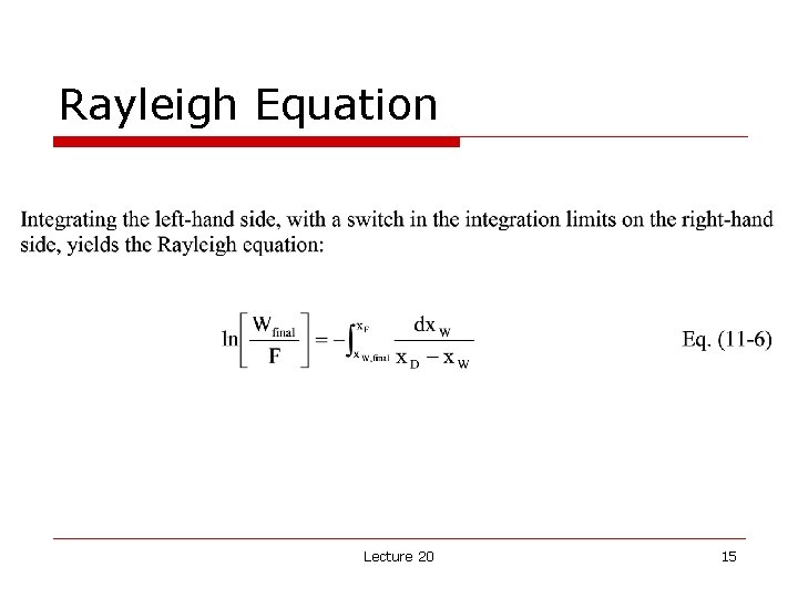 Rayleigh Equation Lecture 20 15 