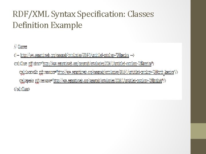 RDF/XML Syntax Specification: Classes Definition Example 