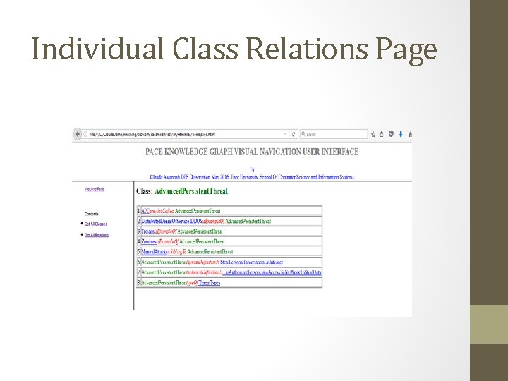 Individual Class Relations Page 