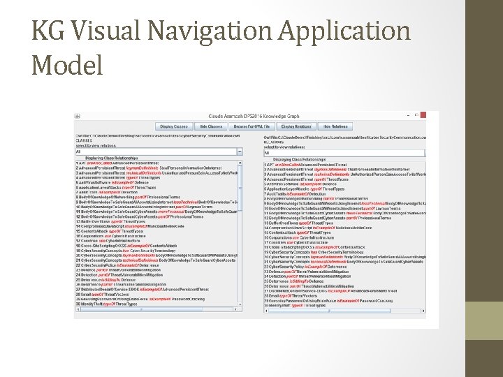 KG Visual Navigation Application Model 