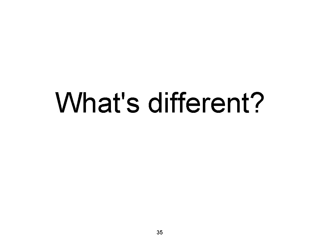 What's different? 35 