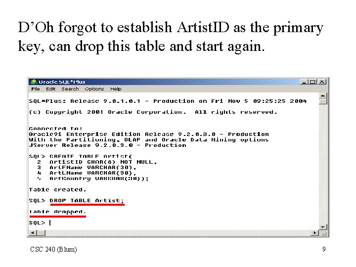 D’Oh forgot to establish Artist. ID as the primary key, can drop this table