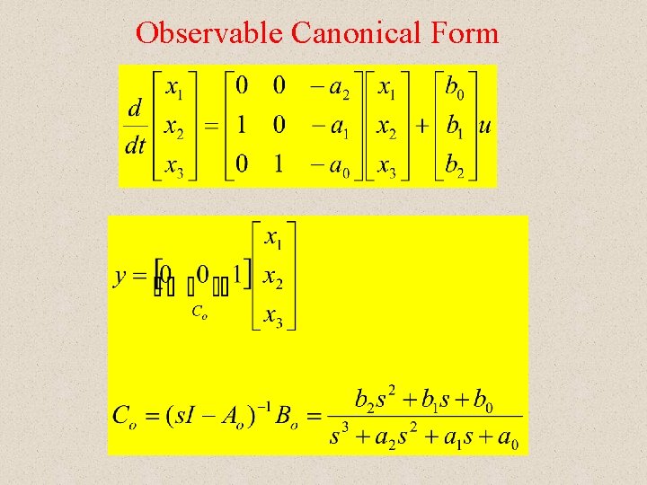 Observable Canonical Form 
