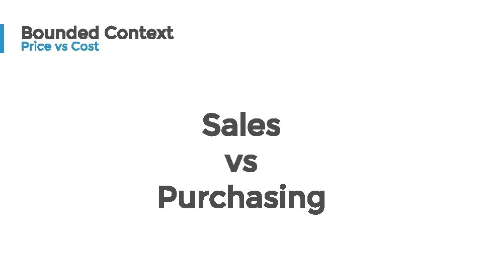 Bounded Context Price vs Cost Sales vs Purchasing 