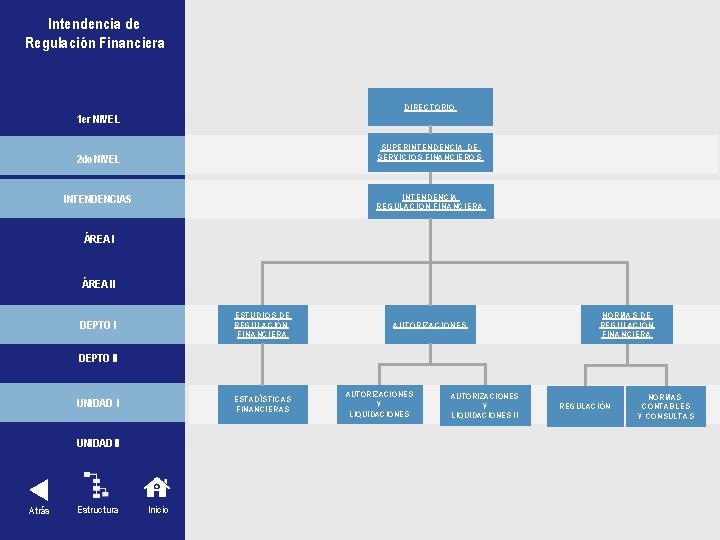 Intendencia de Regulación Financiera DIRECTORIO 1 er NIVEL SUPERINTENDENCIA DE SERVICIOS FINANCIEROS 2 do