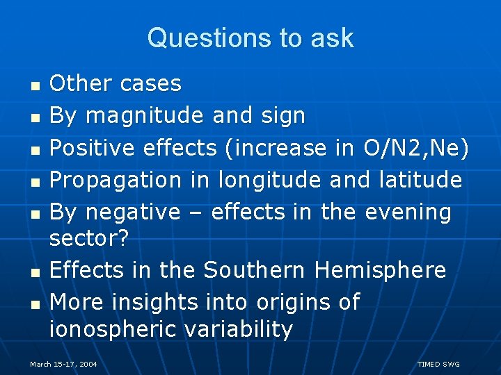 Questions to ask n n n n Other cases By magnitude and sign Positive