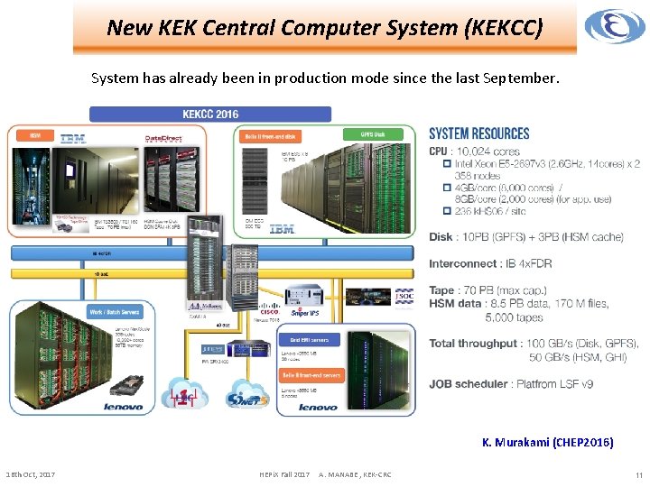 New KEK Central Computer System (KEKCC) System has already been in production mode since