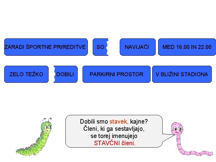 ZARADI ŠPORTNE PRIREDITVE ZELO TEŽKO DOBILI SO NAVIJAČI PARKIRNI PROSTOR Dobili smo stavek, kajne?