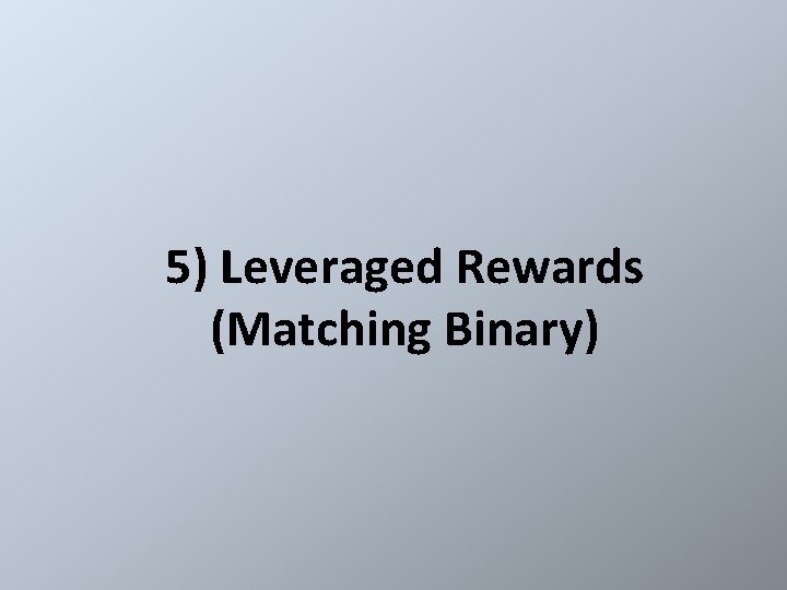 5) Leveraged Rewards (Matching Binary) 