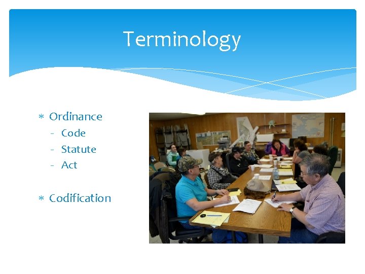 Terminology Ordinance - Code - Statute - Act Codification 