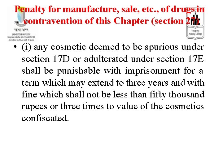 Penalty for manufacture, sale, etc. , of drugs in contravention of this Chapter (section