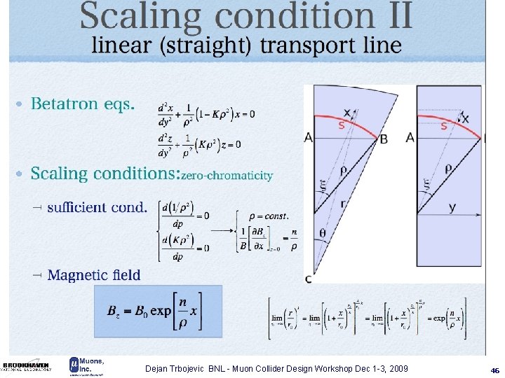 Dejan Trbojevic BNL - Muon Collider Design Workshop Dec 1 -3, 2009 46 