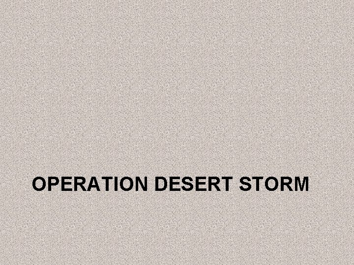 OPERATION DESERT STORM 
