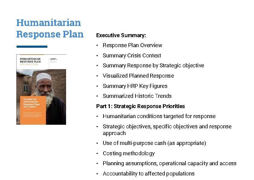 Humanitarian Response Plan Executive Summary: • Response Plan Overview • Summary Crisis Context •