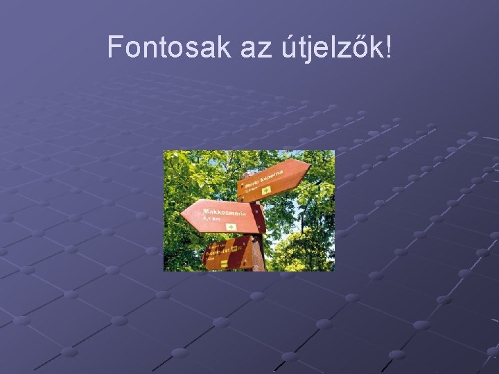 Fontosak az útjelzők! 