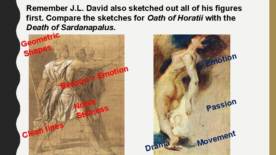 Remember J. L. David also sketched out all of his figures first. Compare the