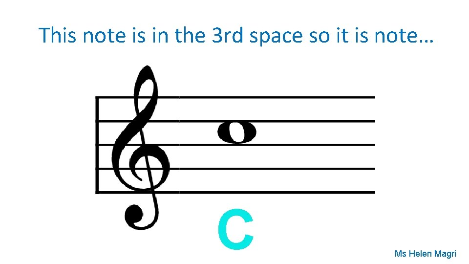 This note is in the 3 rd space so it is note… C Ms