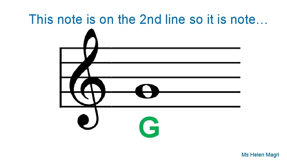 This note is on the 2 nd line so it is note… G Ms