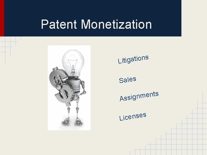 Patent Monetization ns o i t a g i t i L Sales ts