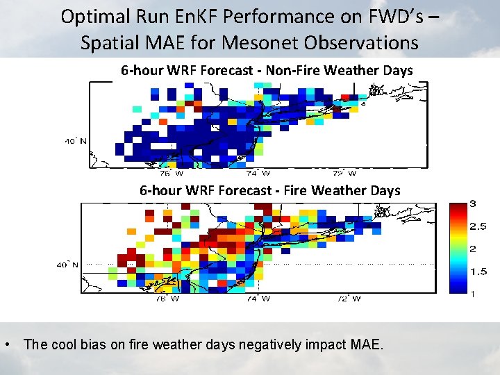 Optimal Run En. KF Performance on FWD’s – Spatial MAE for Mesonet Observations 6