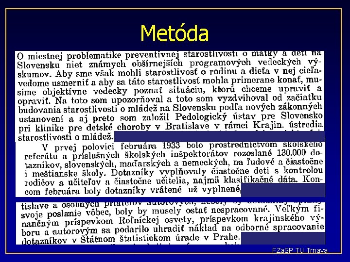 Metóda FZa. SP TU Trnava 