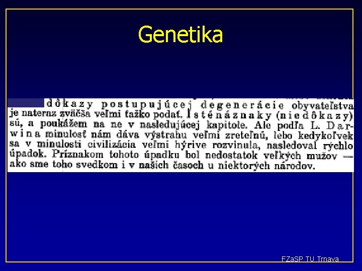 Genetika FZa. SP TU Trnava 