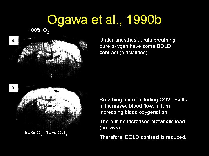 Ogawa et al. , 1990 b 100% O 2 Under anesthesia, rats breathing pure