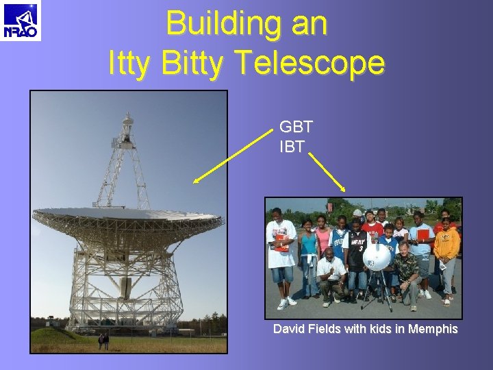 Building an Itty Bitty Telescope GBT IBT David Fields with kids in Memphis 
