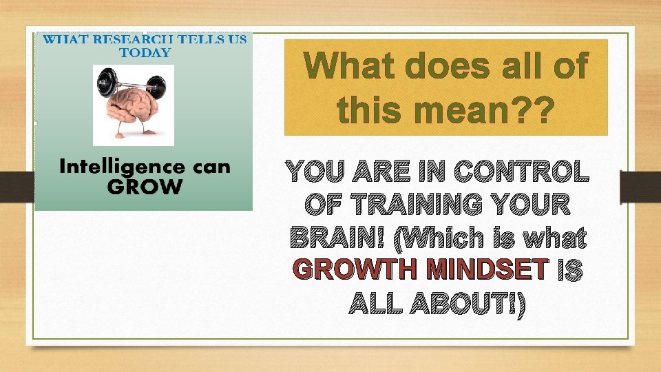 What does all of this mean? ? YOU ARE IN CONTROL OF TRAINING YOUR