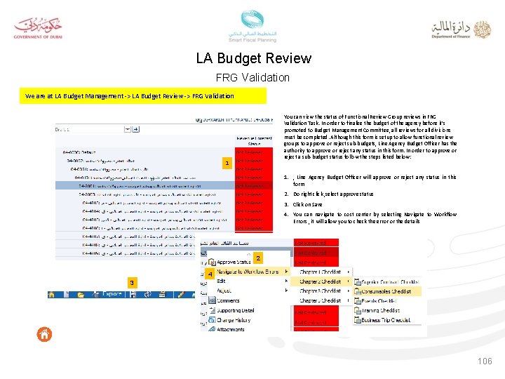 LA Budget Review FRG Validation We are at LA Budget Management -> LA Budget