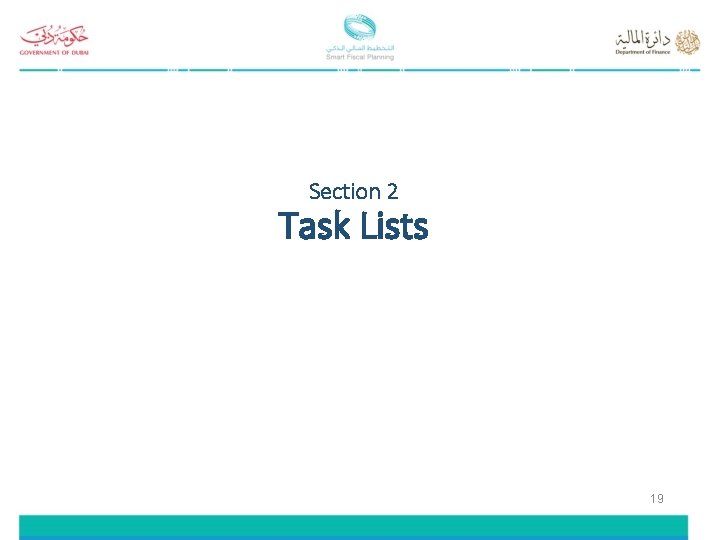 Section 2 Task Lists 19 