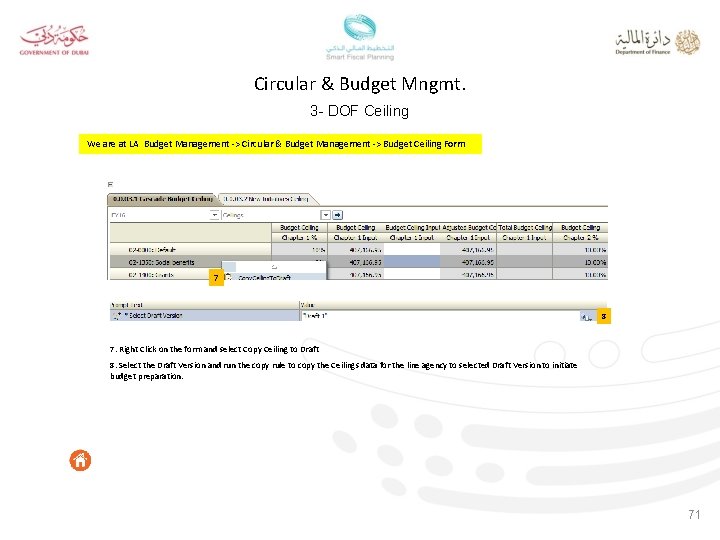 Circular & Budget Mngmt. 3 - DOF Ceiling We are at LA Budget Management