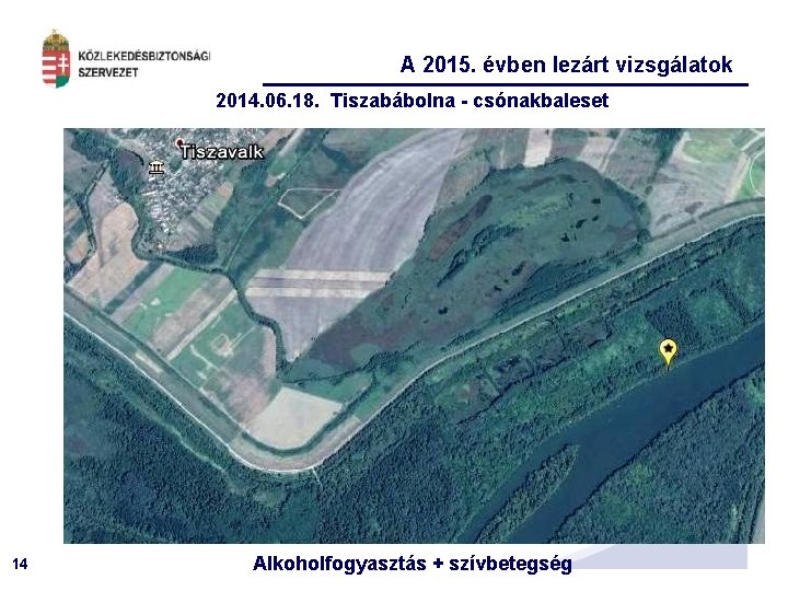 A 2015. évben lezárt vizsgálatok 2014. 06. 18. Tiszabábolna - csónakbaleset 14 Alkoholfogyasztás +