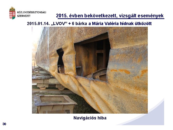 2015. évben bekövetkezett, vizsgált események 2015. 01. 14. „LVOV” + 6 bárka a Mária