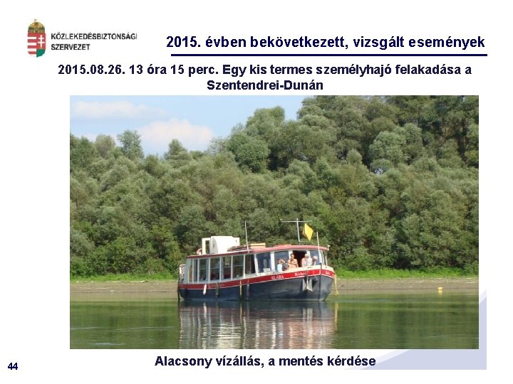 2015. évben bekövetkezett, vizsgált események 2015. 08. 26. 13 óra 15 perc. Egy kis